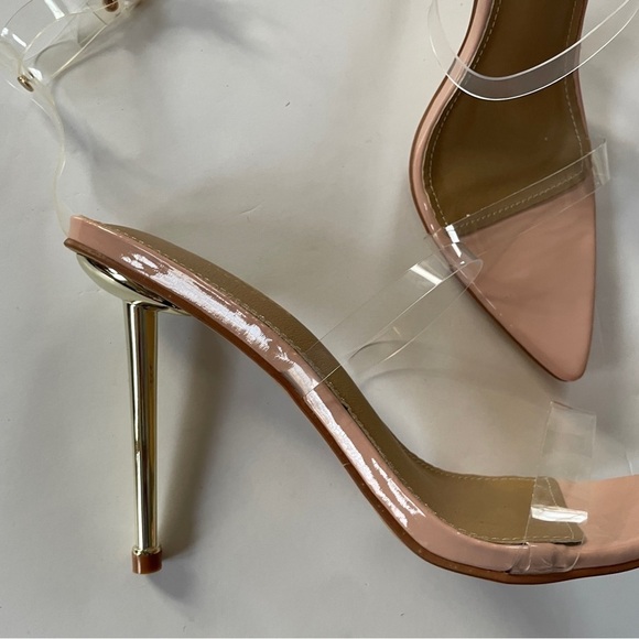 Clear Strap Pointed Open Toe High Heels - Picture 7 of 11
